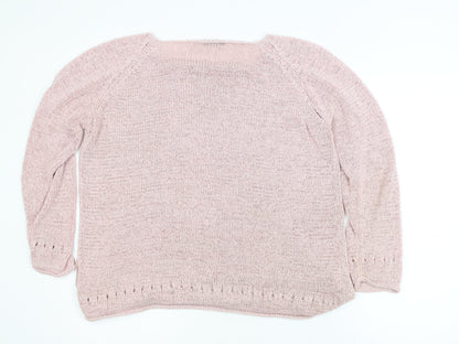 Evie Women's Pink Scoop Neck Plus Size 18 Knit Pullover Jumper