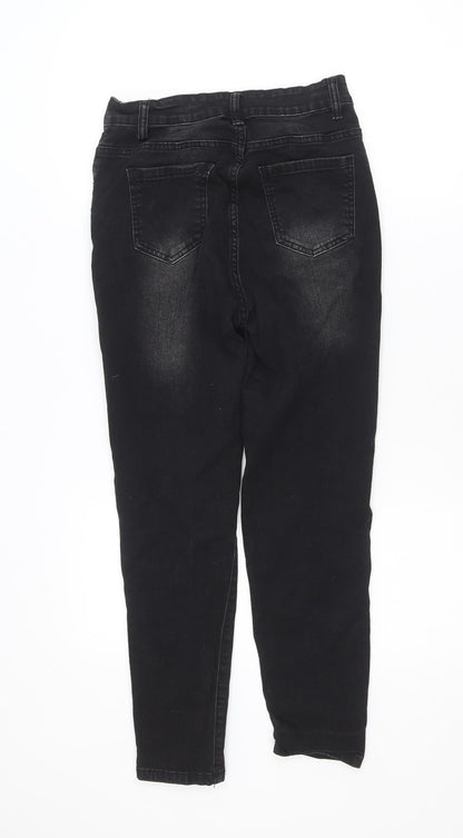 SHEIN Women's Black High Rise Distressed Skinny Jeans Size 10