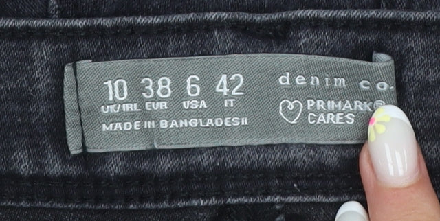 Primark Women’s Black Skinny Jeans Size 10 High Rise Denim Co