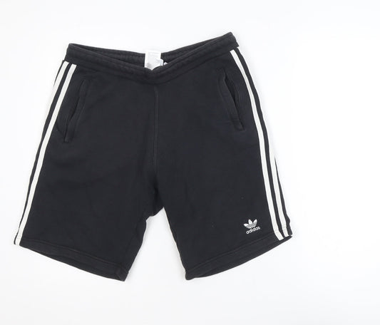 Adidas Men's Black Cotton Sweat Shorts M Casual Sportswear