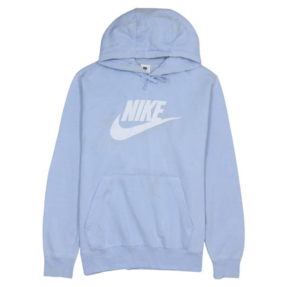 Nike Men Blue Pullover Hoodie L Logo Fleece Sportswear