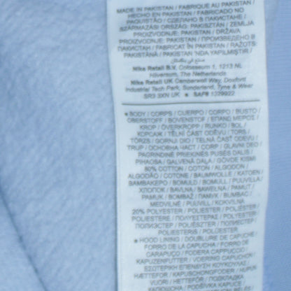 Nike Men Blue Pullover Hoodie L Logo Fleece Sportswear