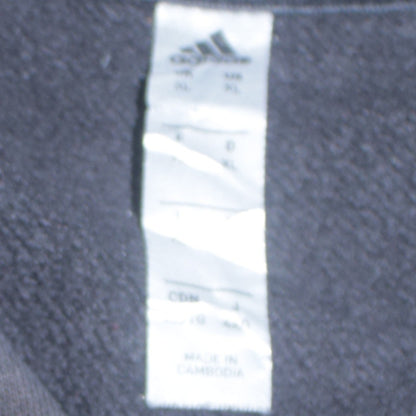 Adidas Men Black XL Pullover Hoodie with Logo Fleece Sportswear