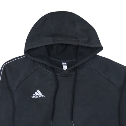 Adidas Men Black XL Pullover Hoodie with Logo Fleece Sportswear