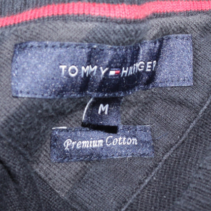 Tommy Hilfiger Men's Black M V-Neck Cotton Jumper Classic Knit