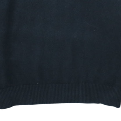 Tommy Hilfiger Men's Black M V-Neck Cotton Jumper Classic Knit
