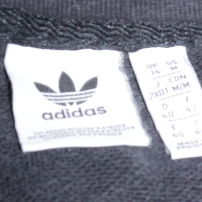 Adidas Womens Black Crew Neck Pullover Sweatshirt UK 14 Graphic Logo
