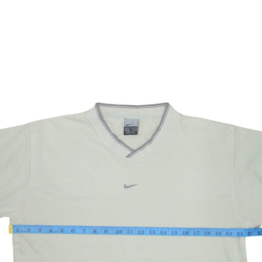 Nike Men's Beige V-Neck Short Sleeve Cotton T-Shirt Size M