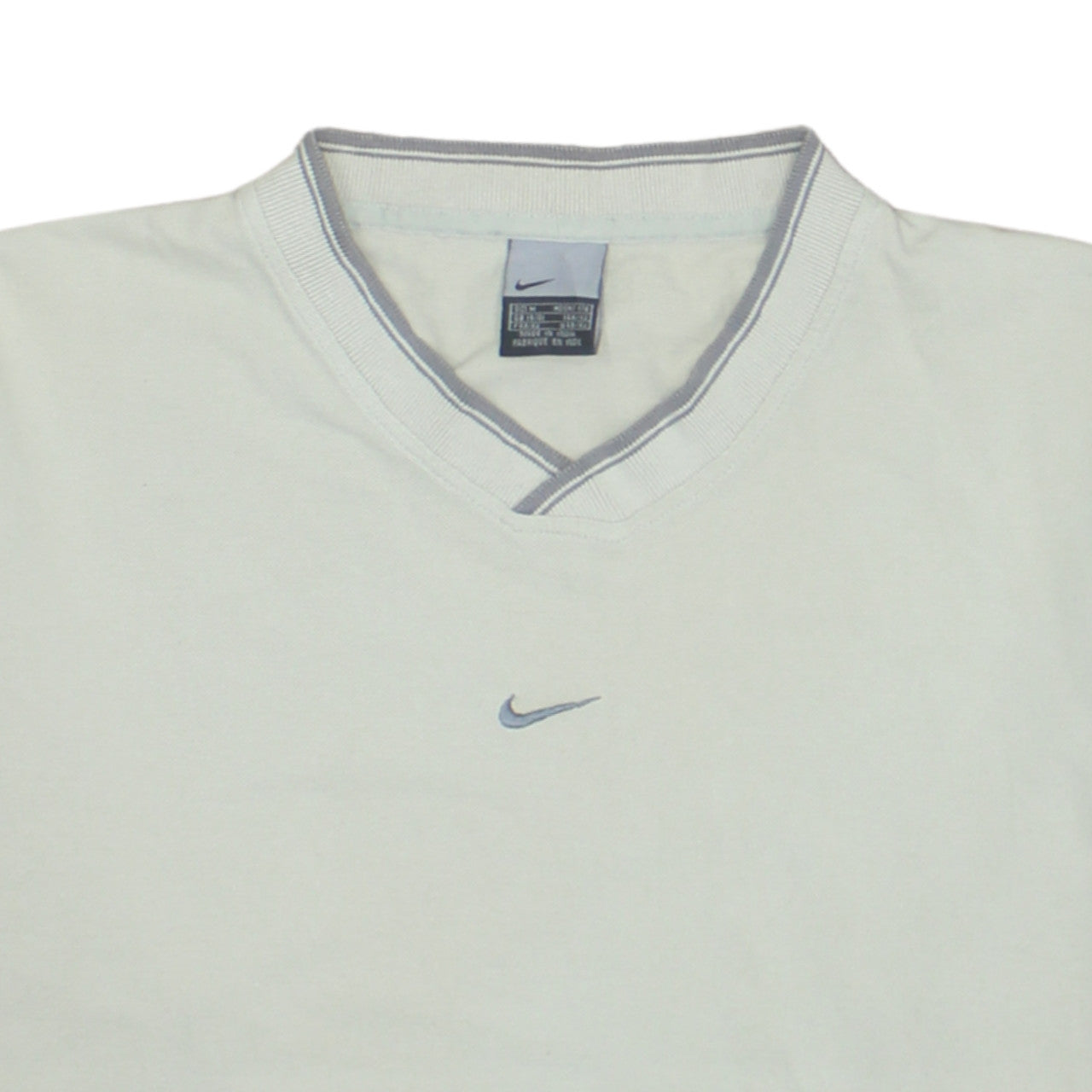 Nike Men's Beige V-Neck Short Sleeve Cotton T-Shirt Size M