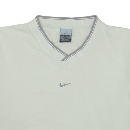 Nike Men's Beige V-Neck Short Sleeve Cotton T-Shirt Size M