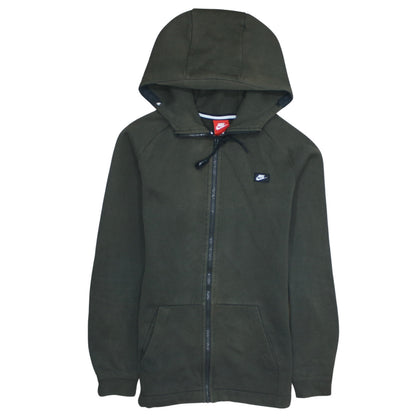 Nike Men's Green Full Zip Hoodie Size M Regular Fit Logo Sportswear