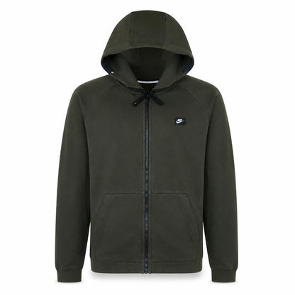 Nike Men's Green Full Zip Hoodie Size M Regular Fit Logo Sportswear
