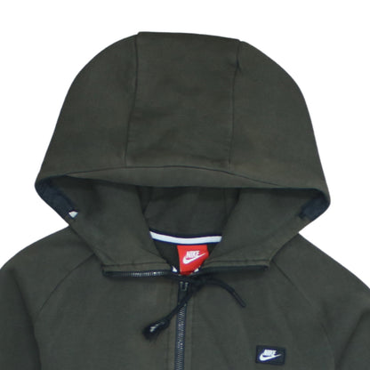 Nike Men's Green Full Zip Hoodie Size M Regular Fit Logo Sportswear