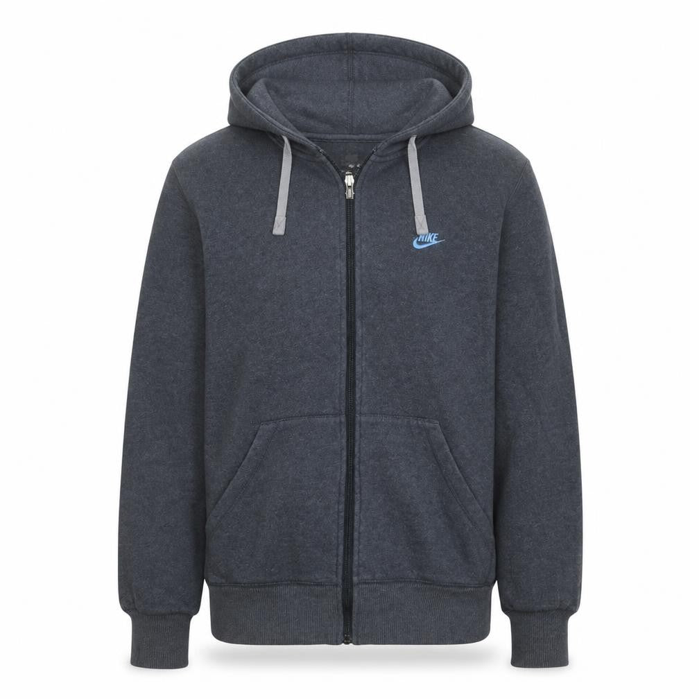 Nike Mens Grey Full Zip Hoodie Sweatshirt M Cotton Blend