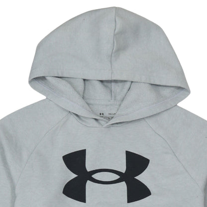 Under Armour Boys Grey Hooded Pullover Hoodie YXL 158-170cm Cotton Blend