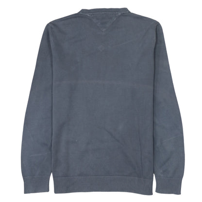 Tommy Hilfiger Men's Grey V-Neck Cotton Jumper Size M