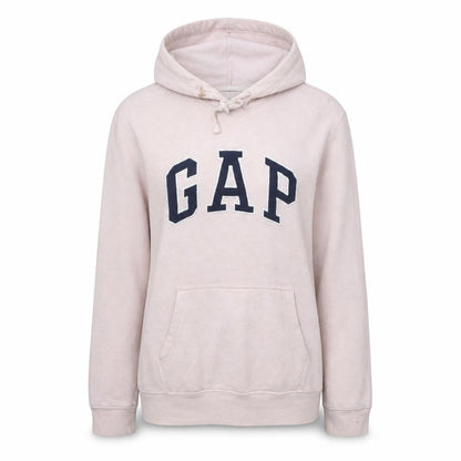 Gap Women Pink Pullover Hoodie L Cotton Blend Logo Casual
