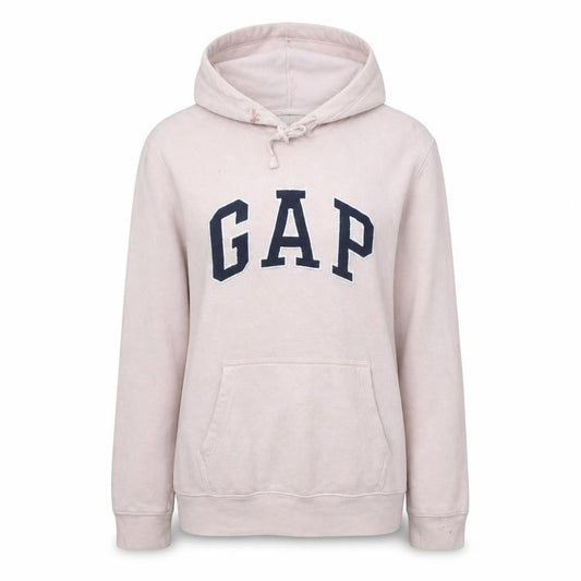 Gap Women Pink Pullover Hoodie L Cotton Blend Logo Casual