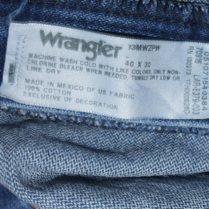 Wrangler Men's Blue Straight Leg Jeans 40x30 Cotton Denim