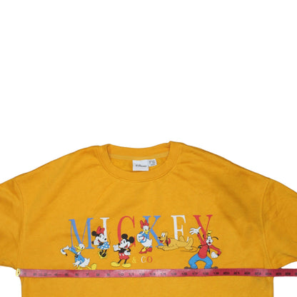 Disney Women’s Yellow Mickey & Co Sweatshirt L 14/16 Pullover Fleece