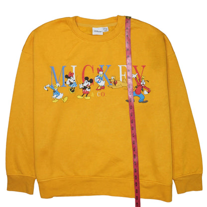 Disney Women’s Yellow Mickey & Co Sweatshirt L 14/16 Pullover Fleece