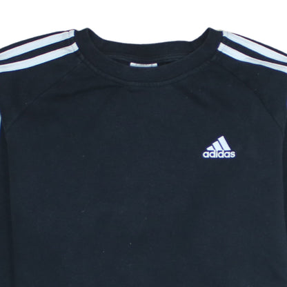 adidas Women's Black Crew Neck Long Sleeve Logo Sweatshirt Size S