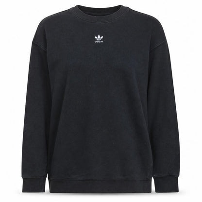Adidas Womens Black Crew Neck Pullover Sweatshirt UK 10 Cotton Blend