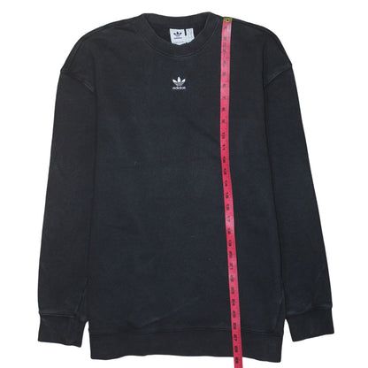 Adidas Womens Black Crew Neck Pullover Sweatshirt UK 10 Cotton Blend