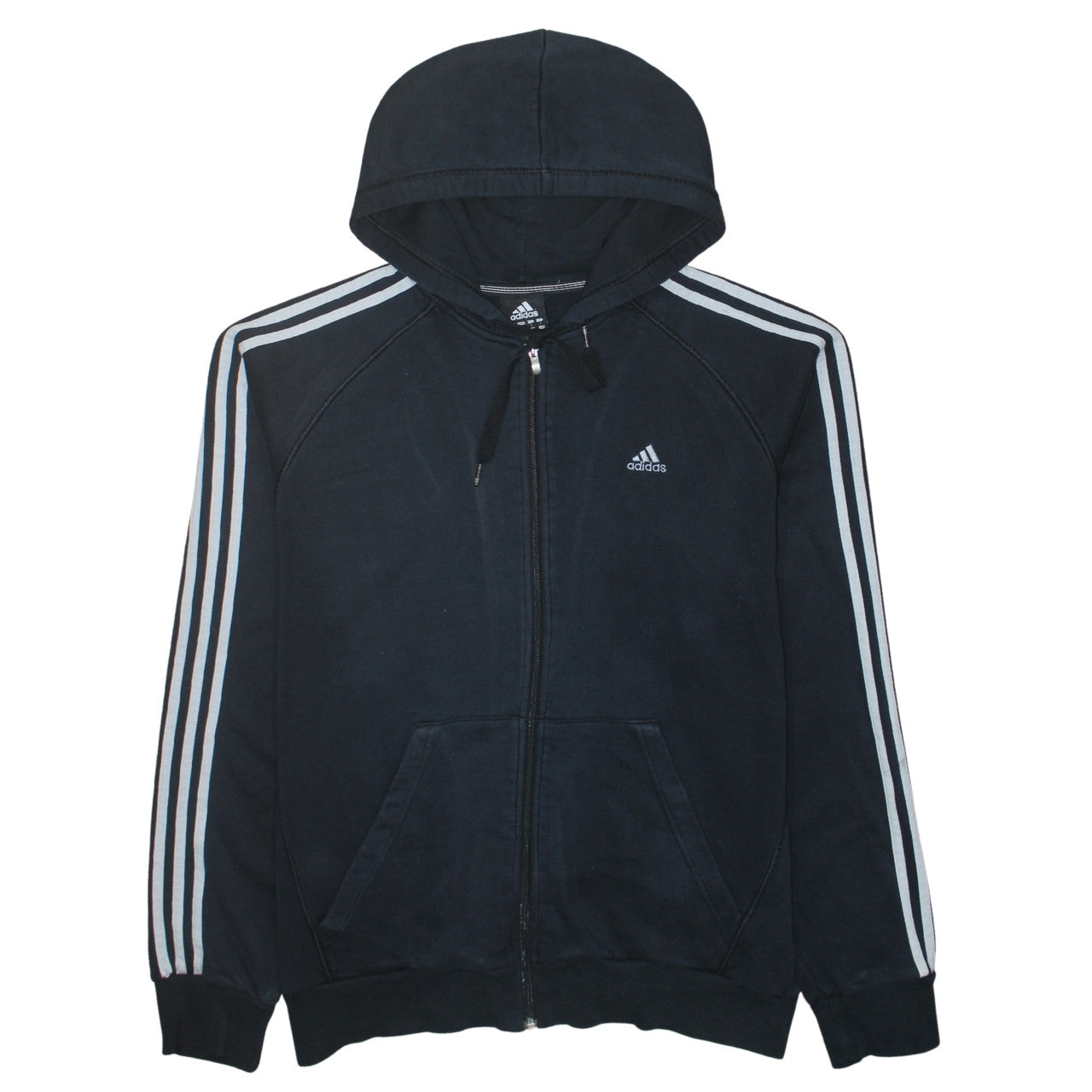Adidas Men's Black Full Zip Hoodie L Sports Fleece Jacket