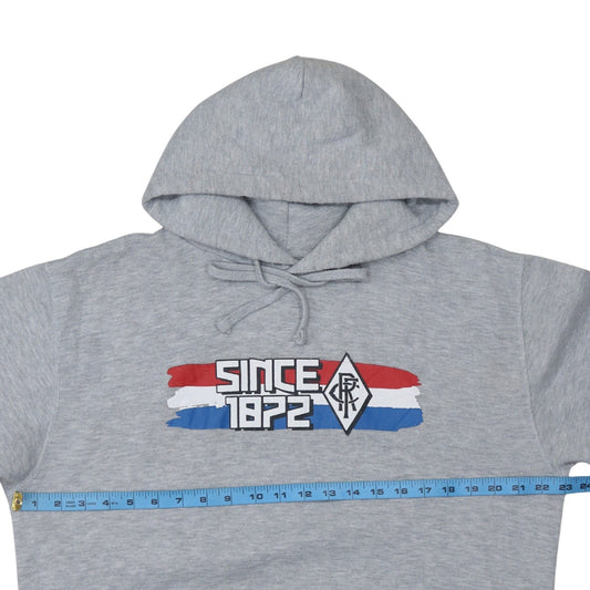 Russell Mens Grey Pullover Hoodie L Hooded Fleece Sportswear