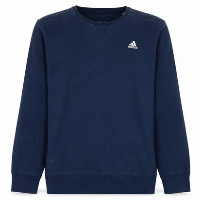 Adidas Men Blue Pullover Sweatshirt Crew Neck Size M Regular Fit