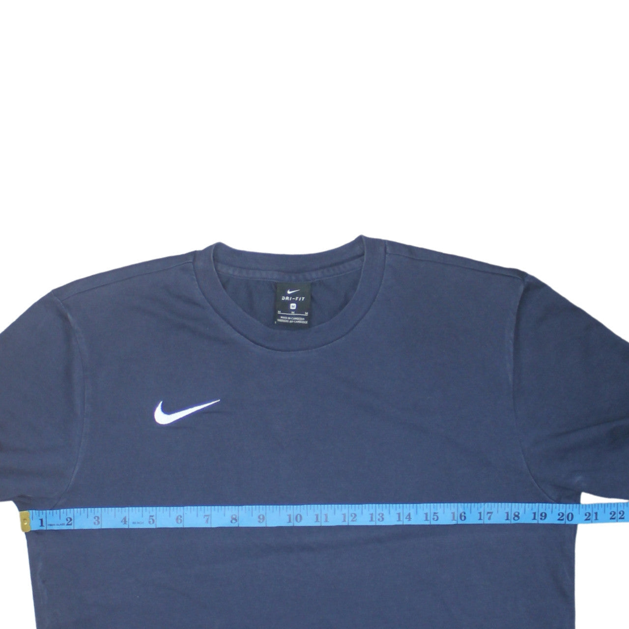 Nike Men's Navy Blue Dri-Fit Cotton Blend Sports T-Shirt Medium