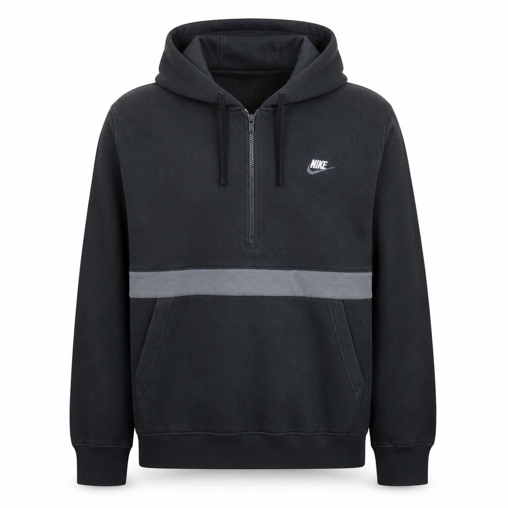 Nike Mens Black XL 1/2 Zip Hooded Sweatshirt Fleece Pullover