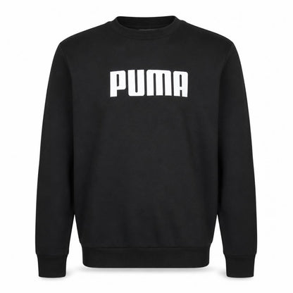 Puma Men's Black Pullover Sweatshirt S Logo Crew Neck Fleece