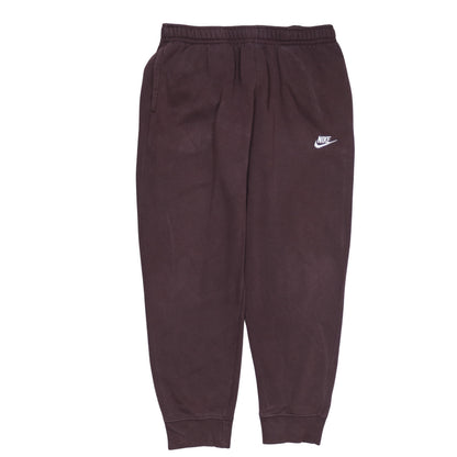 Nike Men Brown Fleece Sweatpants L Elastic Waist Tapered Fit