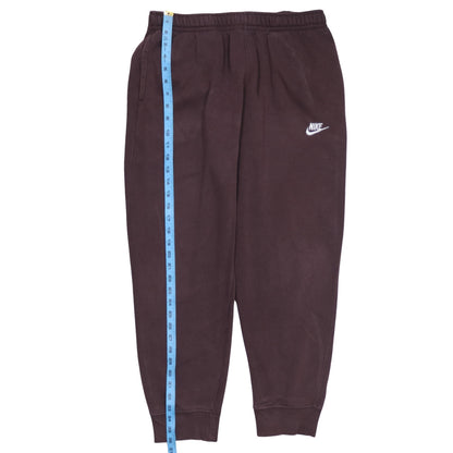 Nike Men Brown Fleece Sweatpants L Elastic Waist Tapered Fit