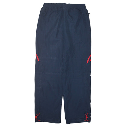 Adidas Men's Blue Jogger Trousers with Red Stripes Size M