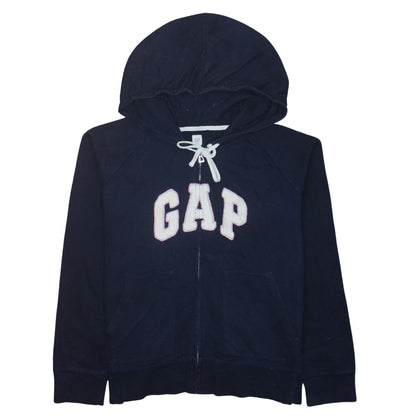 GAP Womens Navy Blue Full Zip Hoodie XL Cotton Blend Casual