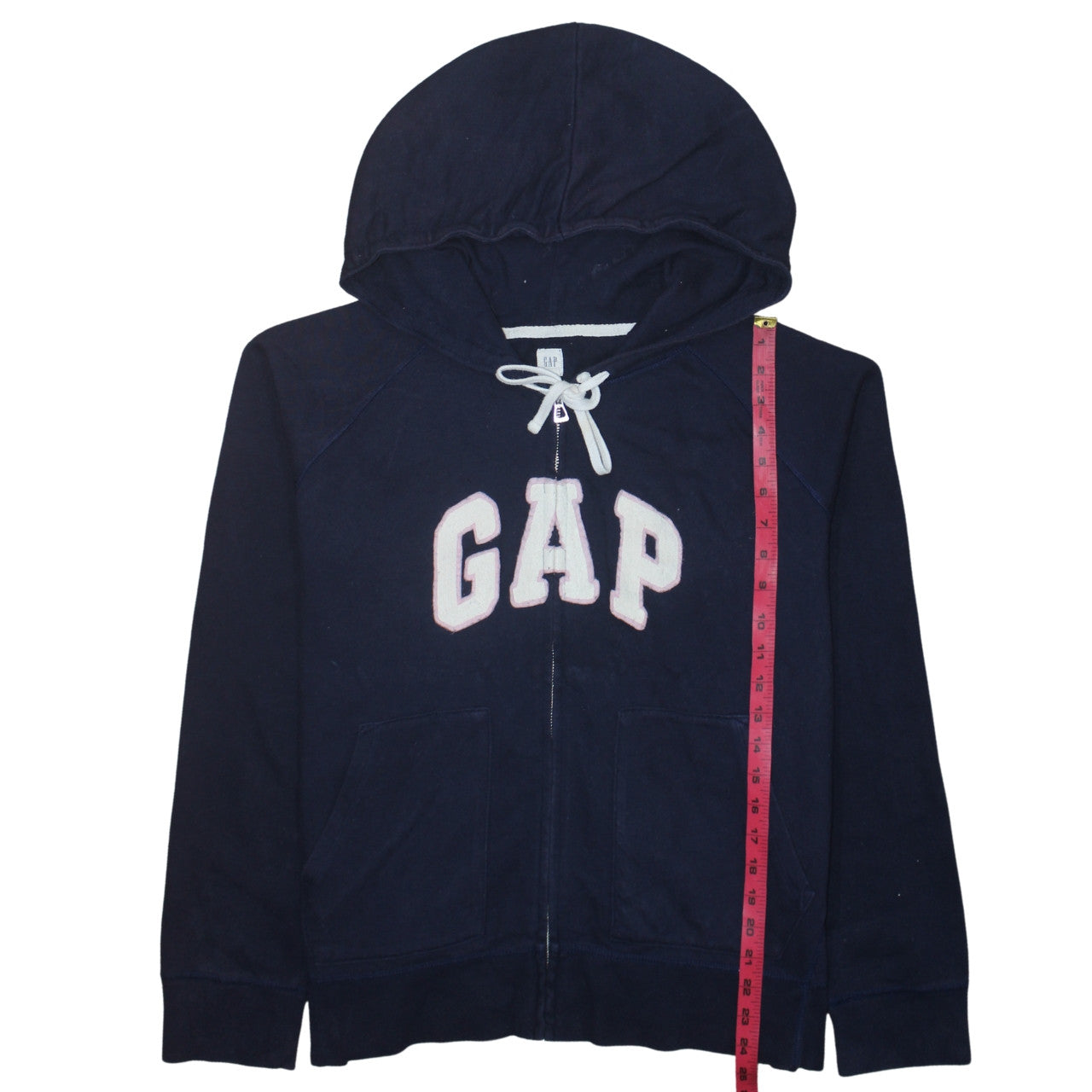 GAP Womens Navy Blue Full Zip Hoodie XL Cotton Blend Casual