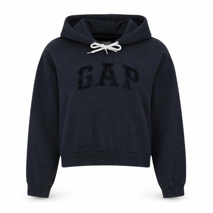 Gap Women Black Small Pullover Hoodie with Logo Detail