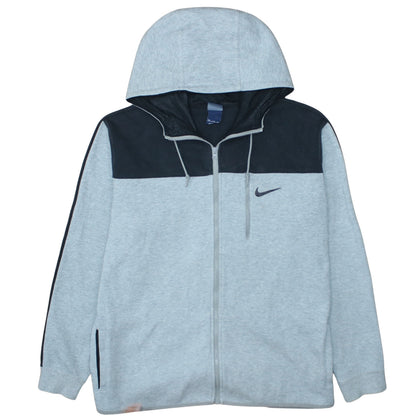 Nike Men's Grey Full Zip Hoodie XXL Cotton Blend Fleece