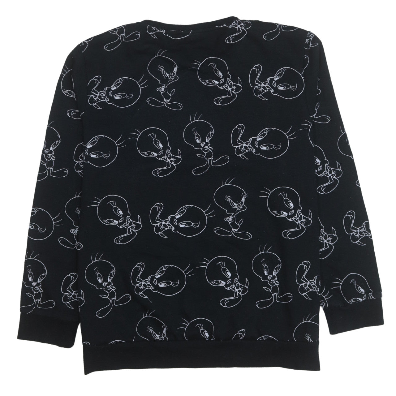 Looney Tunes Women's Black XL Tweety Print Pullover Sweatshirt
