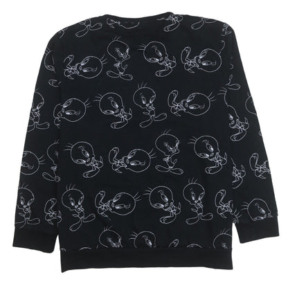 Looney Tunes Women's Black XL Tweety Print Pullover Sweatshirt