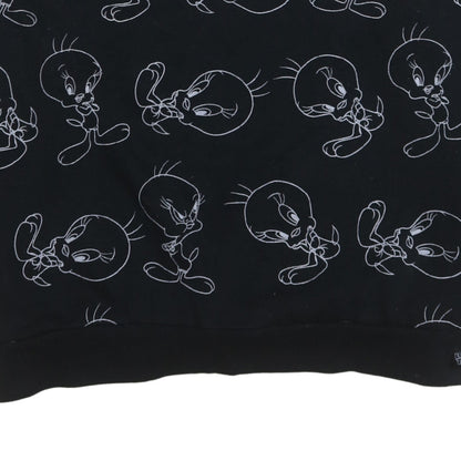Looney Tunes Women's Black XL Tweety Print Pullover Sweatshirt