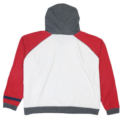 Disney Womens White Red Mickey Mouse Hoodie XL Raglan Pullover