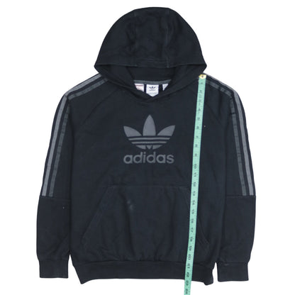 Adidas Boys Black Pullover Hoodie L 13-14 Years Cotton Blend Logo Sportswear