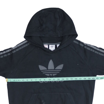 Adidas Boys Black Pullover Hoodie L 13-14 Years Cotton Blend Logo Sportswear
