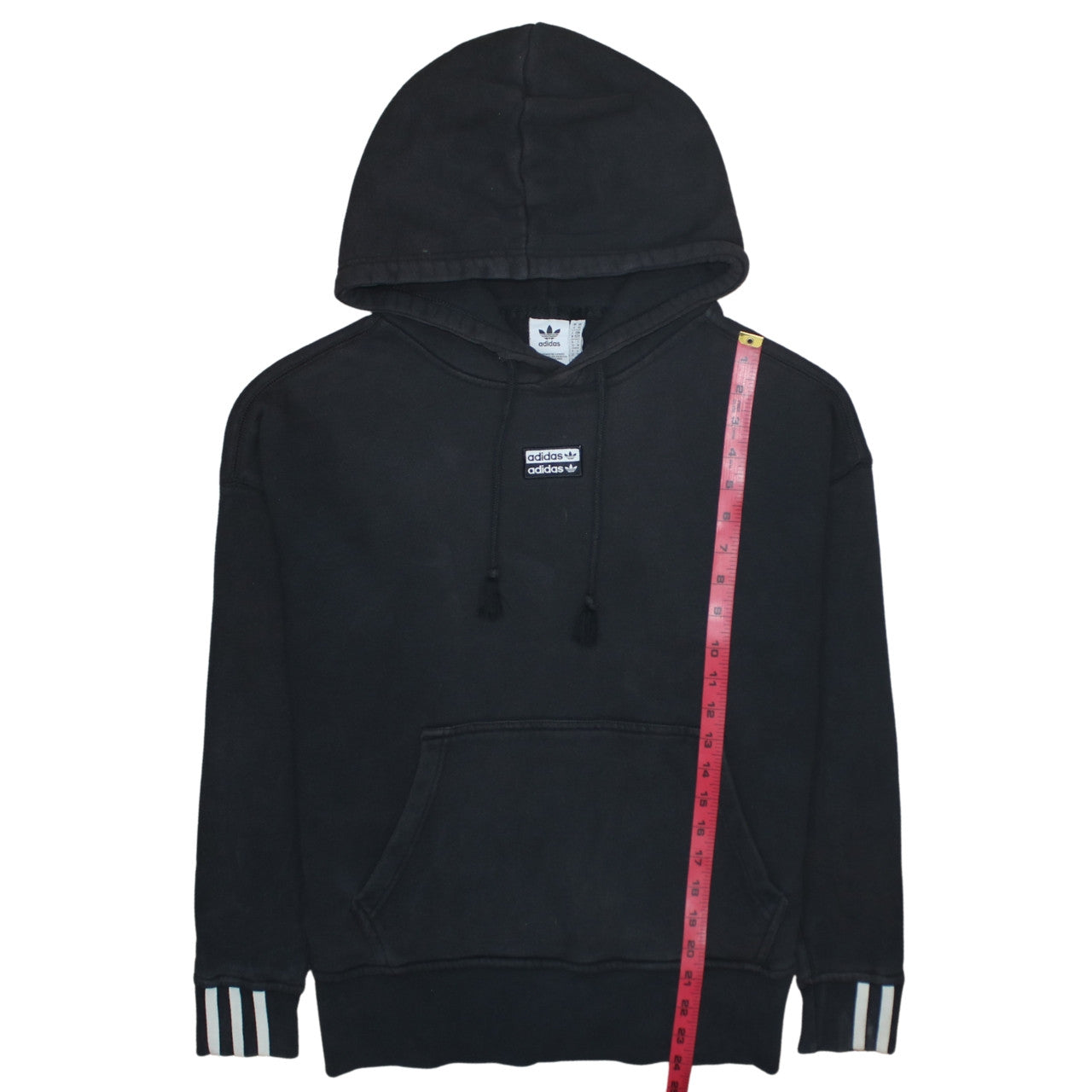 Adidas Womens Black Pullover Hoodie XS Hooded Cotton Casual Sweatshirt