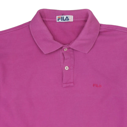 Fila Men’s Pink Long Sleeve Cotton Polo Shirt XL