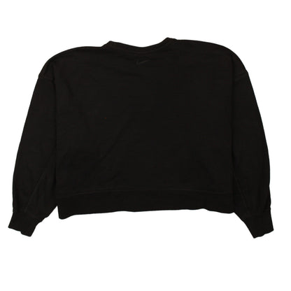 Nike Women's Black Dri-FIT Pullover Sweatshirt L Logo Crew Neck